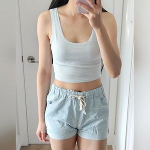Cropped Scoop Neck Tank Top